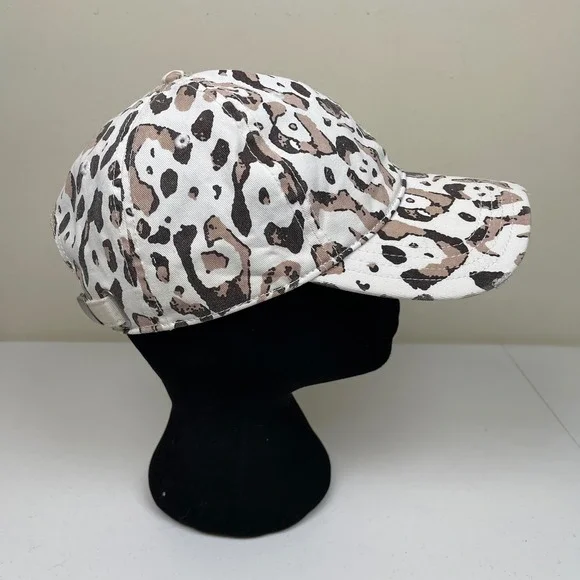 Aerie Dad Baseball Hat Cap OS Leopard Animal Print Distressed Strapback - Picture 3 of 7